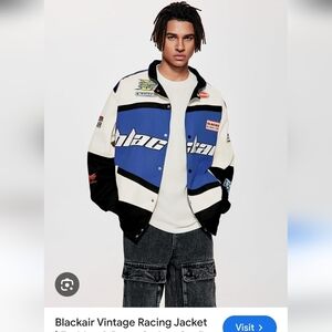 NWT Aelfric Eden Blackair Vintage Racing Jacket Sz M Multicolar